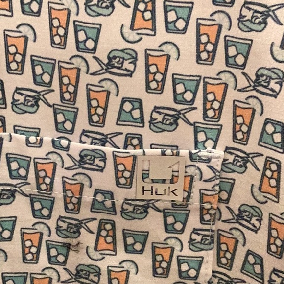 Men's Huk Blue Patterned Shirt size L - Picture 3 of 6